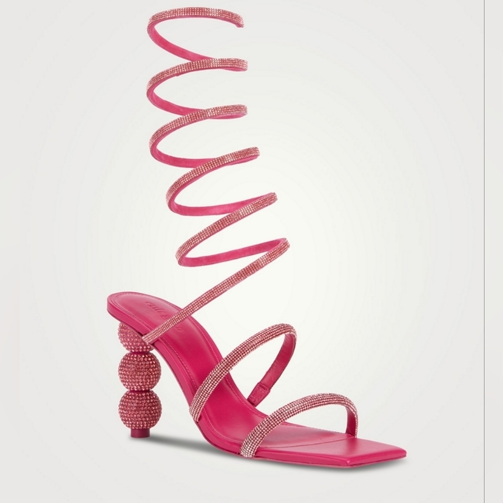Cult Gaia Lislie Crystal-Embellished Wrap Sandals